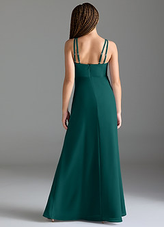 Azazie Leo Junior Peacock Mermaid Pleated Chiffon Dress image2