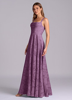 Azazie Shaude Bridesmaid Dresses Wisteria A-Line Pleated Floral Burnout Dress image4