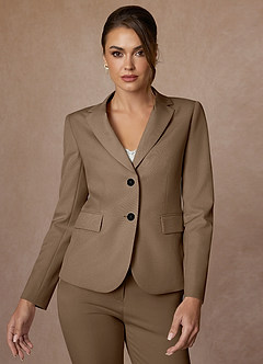 Victoria Truffle Refined Weave Blazer
