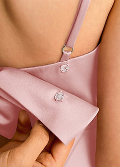 Azazie Joella Girls Formal Sukienki dla dziewczynek sypiących kwiaty Linia A Pofałdowany Satyna elastyczna Długość podłogi Sukienka image5