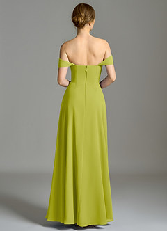 Azazie Oasis Bridesmaid Dresses Lemongrass A-Line with Pockets Chiffon Dress image8
