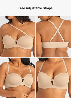 front Front Closure Strapless Seamless Push Up Bra (For A/B Cup)