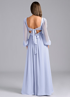 Azazie Zeya Bridesmaid Dresses Lavender A-Line Long Sleeve Chiffon Dress image2