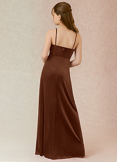 Azazie Solange Junior Umber A-Line Velvet Dress image2