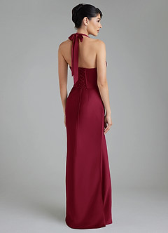 Azazie Torrance Bridesmaid Dresses Burgundy Mermaid Corset Stretch Satin Dress image8