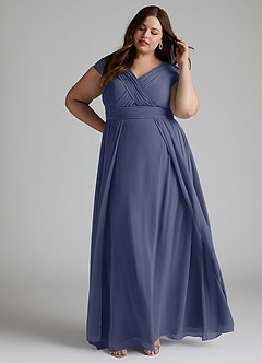 Azazie Organa Bridesmaid Dresses Stormy A-Line Pleated Chiffon Dress image8