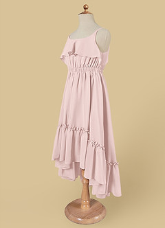 Azazie Karmen Flower Girl Dresses Blushing Pink A-Line Ruched Chiffon Dress image8