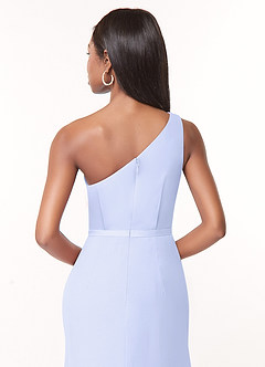 Azazie Liza Bridesmaid Dresses Lavender Mermaid One Shoulder Chiffon Dress image3