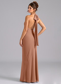 Azazie Velli Bridesmaid Dresses Bronzer Mermaid Bow Chiffon Dress image7