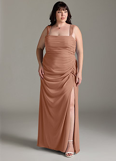 Azazie Jesaphine Bridesmaid Dresses Bronzer Sheath Bow Chiffon Dress image8