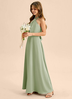 Azazie Beah Junior Klä av A-Line i Stretch Satin Plisserad image7