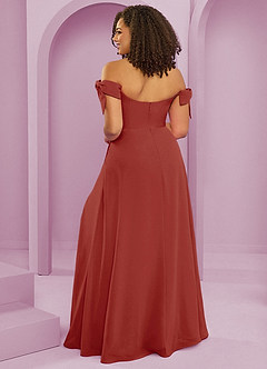 Barbie ♥ Azazie Bridesmaid Dresses Terracotta A-Line Off the Shoulder Chiffon Convertible Dress image8