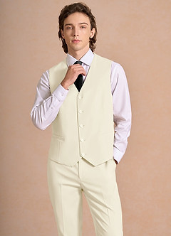 front James Ivory Structured Stretch Suit Vest