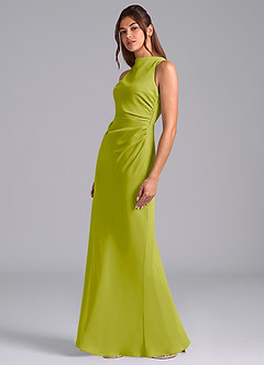 Azazie Evadne Suknie dla druhen Osłona Pofałdowany Szyfon Do ziemi Sukienka image5