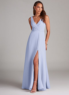 Azazie Nelly Bridesmaid Dresses Lavender A-Line Pleated Chiffon Dress image1