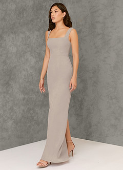 Azazie Flori Bridesmaid Dresses Frost Sheath Square Neckline Chiffon Dress image4