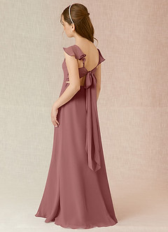 Azazie Everett Junior Desert Rose A-Line Chiffon Dress image4