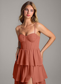 Azazie Alanna Bridesmaid Dresses Clay A-Line Sweetheart Neckline Chiffon Dress image2