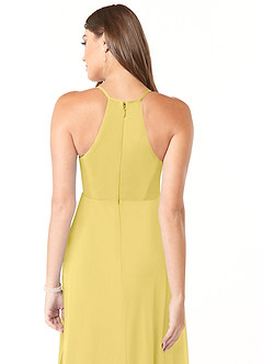 Azazie Annabelle Gravid brudtärna klänningar Klä A-Line V-ringad plisserad Golvlängd Maska image3