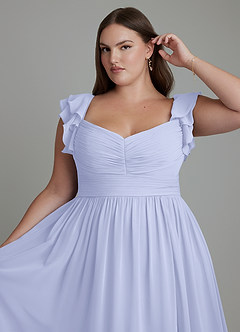 Azazie Anaya Brautjungfernkleider A-Linie Herzausschnitt Chiffon Kleid Lavendel image14