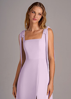 Azazie Debra Vestidos de madrinha de casamento Vestir Lilás Fosco de Chiffon de Linha A com com bolsos image7