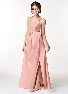 Azazie Luxy Junior Rosette Pleated Mesh Dress image4