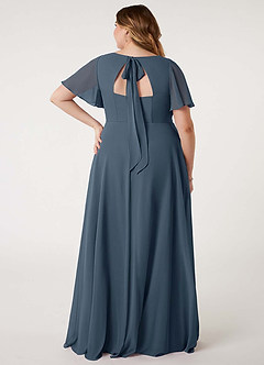 Azazie Kimber Bridesmaid Dresses Neptune A-Line Flounce Sleeve Chiffon Dress image10