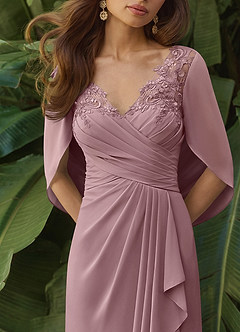 Azazie Santa Clara Abiti per la Madre della Sposa Abito A-Line in Pizzo Rosa Polverosa image2