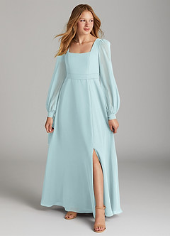 Azazie Leonia Junior Mist A-Line with Pockets Chiffon Dress image1