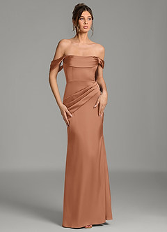 Azazie Alanis Bridesmaid Dresses Bronzer Mermaid Corset Stretch Satin Convertible Dress image3