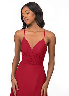 Azazie Everleigh Bridesmaid Dresses Scarlet A-Line Sweetheart Pleated Chiffon Dress image7