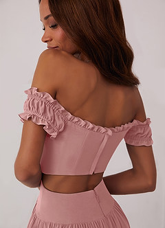 Barbie ♥ Azazie Bridesmaid Dresses Dusty Rose A-Line Off the Shoulder Chiffon Convertible Dress image6