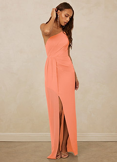 Christian Siriano Bridal for Azazie 1003 Bridesmaid Dresses Sunset Sheath One Shoulder Chiffon Dress image3
