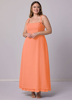 Barbie ♥ Azazie Final Sale Sunset A-Line Pleated Chiffon Dress image7