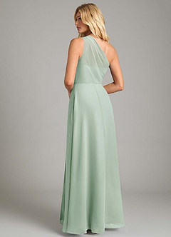 Azazie Phaedra Abiti da Damigella Abito A-Line in Chiffon Monospalla Agave image2