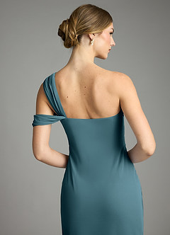 Azazie Tati Jurken voor bruidsmeisjes Jurk van Mesh met Kolom Off the Shoulder Bermuda image6