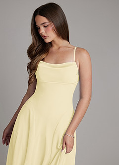 Azazie Irelia Bridesmaid Dresses Lemon Sorbet A-Line Sweetheart Neckline Chiffon Dress image5