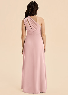 Azazie Skye Junior Powder Pink A-Line Pleated Chiffon Dress image2