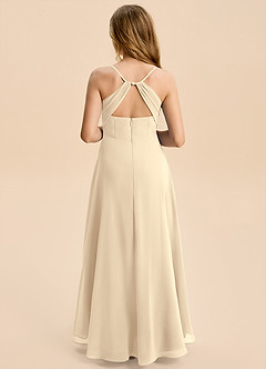 Azazie Gia Junior Champagne A-Line Pleated Chiffon Dress image2