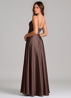 Azazie Amani Brudtärnklänningar Klä av A-Linje i Stretch Satin Plisserad Ganache image2