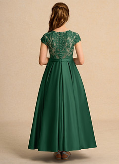 Azazie Bunny Girl Robe Demoiselle D'honneur Fillette Robe Princesse en Dentelle Vert Foncé image2