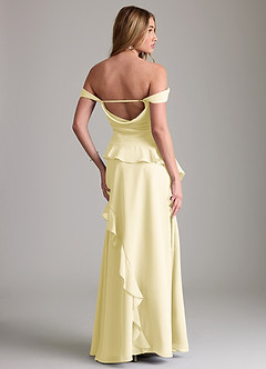 Azazie Sloane Bridesmaid Dresses Lemon Sorbet A-Line Sweetheart Neckline Chiffon Dress image7