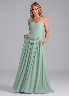 Azazie Francis At-home Try On Dresses Agave A-Line Corset Chiffon Dress image1