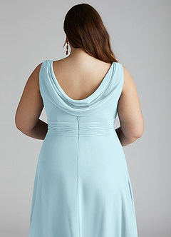 Azazie Karina Bridesmaid Dresses Cloud Blue A-Line Pleated Chiffon Dress image10