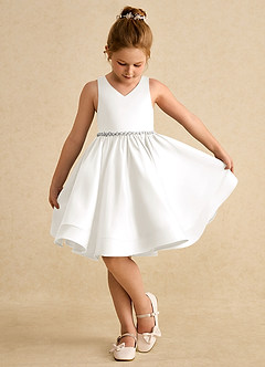 Azazie Julietta vestidos de niña de las flores Vestido de Marfil de Tul de Princesa con Convertible image4