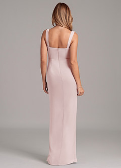 Azazie Ayla Vestidos de damas de honor Vestido de Rosa Rubor de Gasa de Corte Recto con Escote de Corazón image6