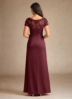 Azazie Santa Ana Kleider für die Brautmutter A-Linie Spitze Stretch-Satin Kleid Cabernetrot image3