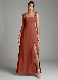 Azazie Debra Bridesmaid Dresses Auburn A-Line with Pockets Chiffon Convertible Dress image7