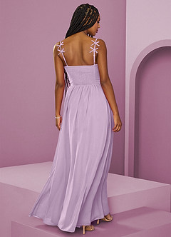 Barbie ♥ Azazie Robes de demoiselle d'honneur Robe Trapèze en Mousseline de soie Plissée Frostiges Flieder image6