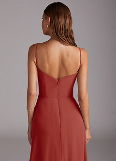 Azazie Marley Bridesmaid Dresses Terracotta A-Line Off the Shoulder Chiffon Convertible Dress image11
